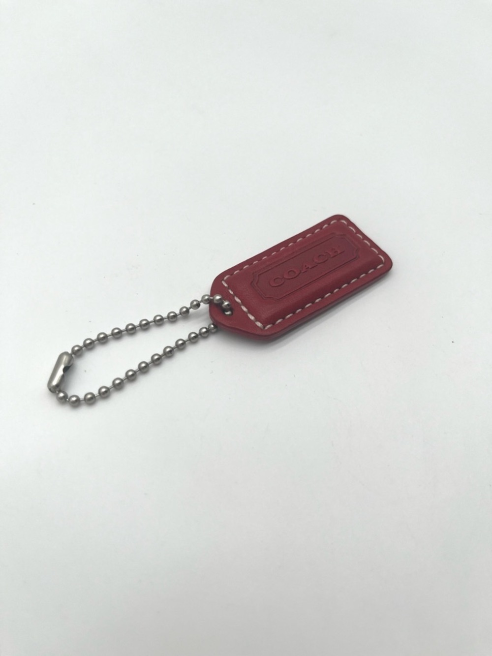 Coach Vintage Leather Hang Tag, Red - Picture 2 of 3